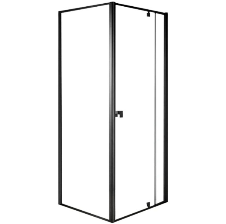 Vogue Locke Black Square Shower Door Kit 900mm