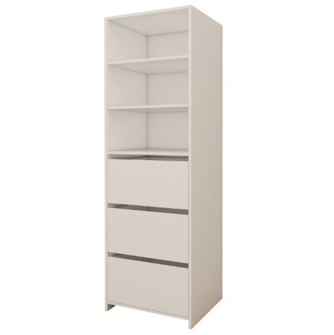 Wardrobe Floorstanding Tower with Shelves and Drawers - Matte White - W 630mm x H 2000mm