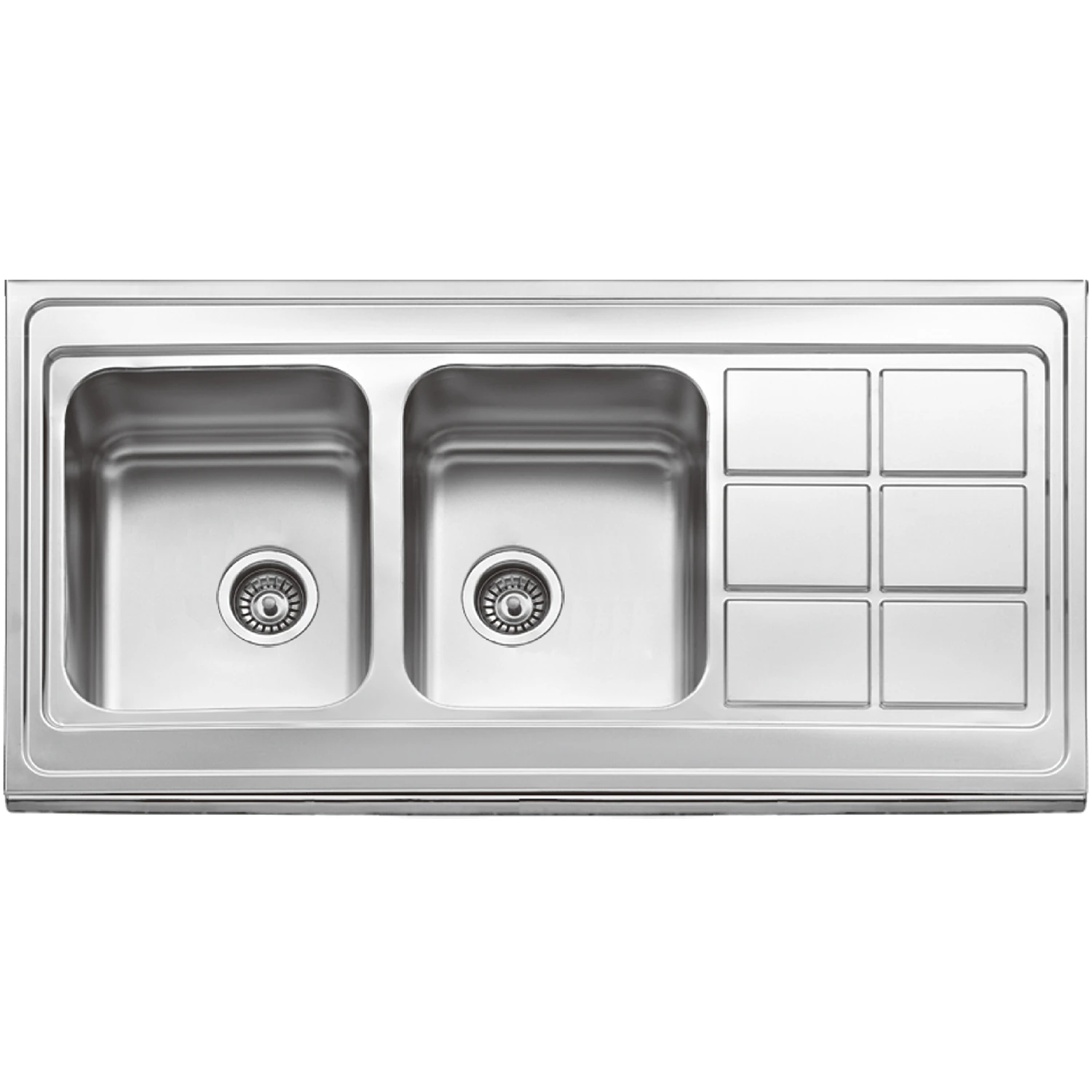 Klässich Avenue Double Bowl Bench Sink Satin - 1200mm