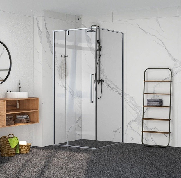 Framed 900mm Chrome Shower Door Kit Only - Square