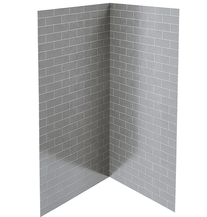 Subway Concrete Tile Look Shower Liner Grey with Grey Lines - 1000mm Write a review
