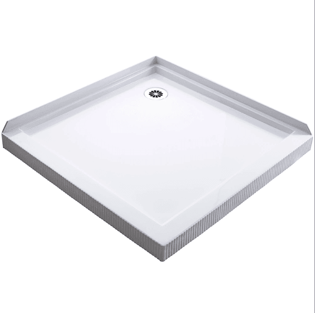900mm Square Shower Tray Corner Waste - Fluted Edges