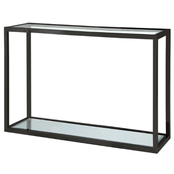 Verona Glass Console Table - Matte Black