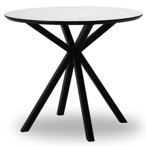 Modena Round Dining Table 900mm - White Marble