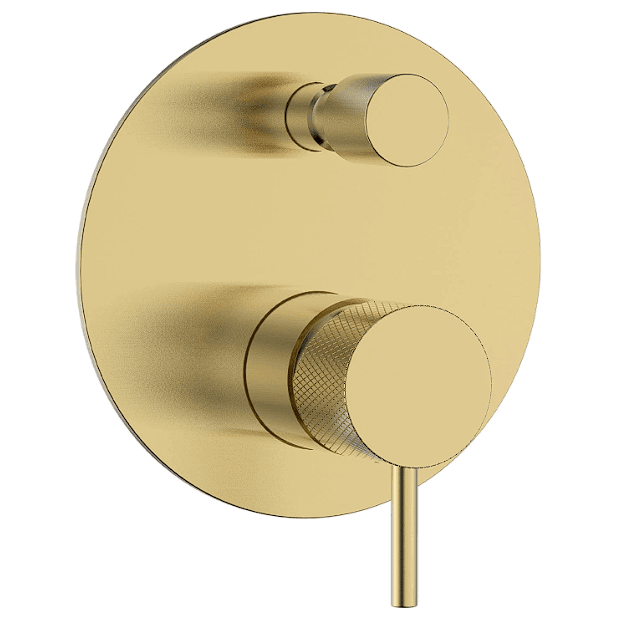 Diamond Shower Mixer with Diverter - Brushed Brass