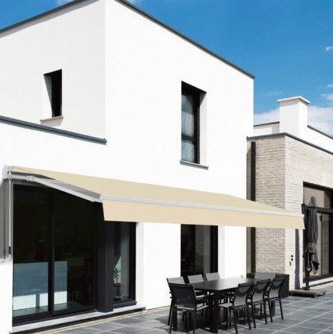 Retractable Manual Awning Beige - 3 x 2m