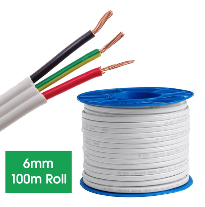Electrical TPS Cable 6mm x 100M - White