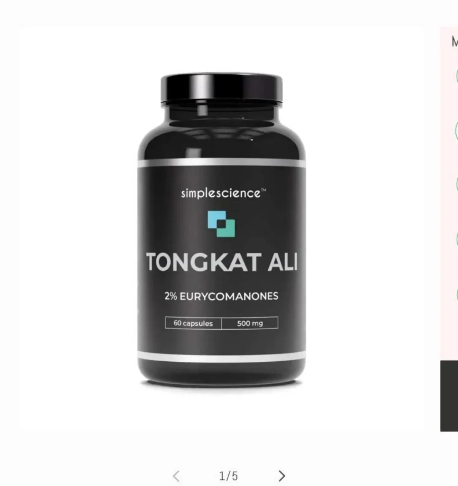 Simple Science Tongkat Ali 500mg Capsules