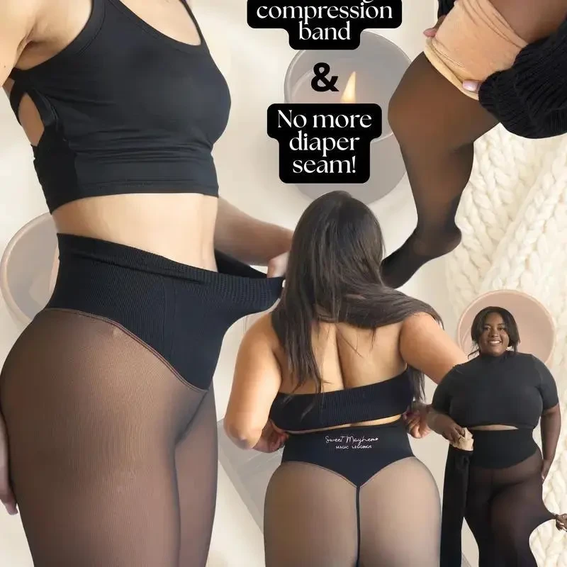 Sheer Illusion Fleece-Lined Tights