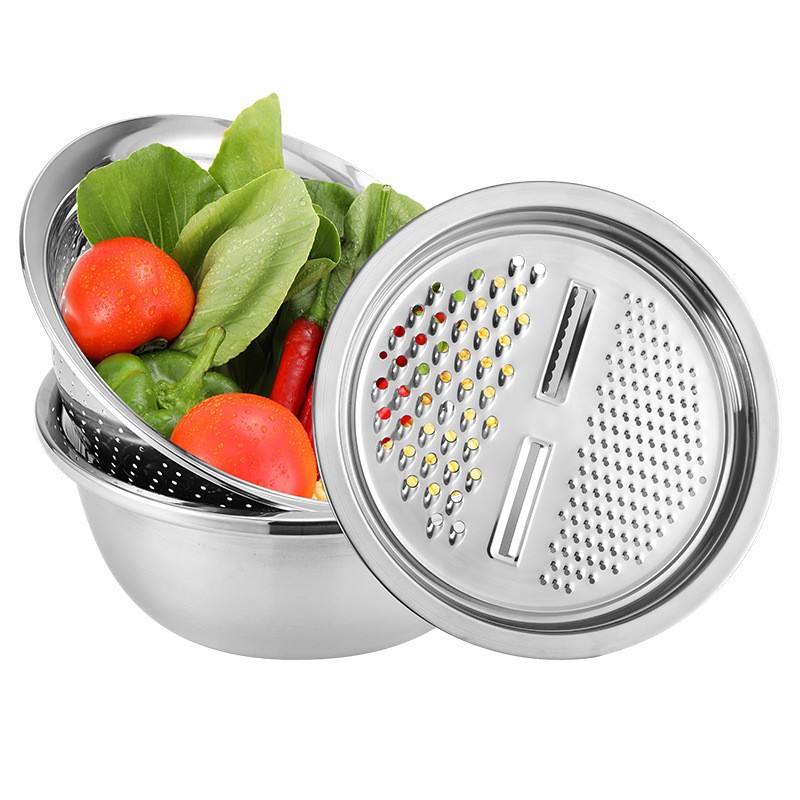 3 In 1 Stainless Steel Vegetable Cutter Slicer Basin