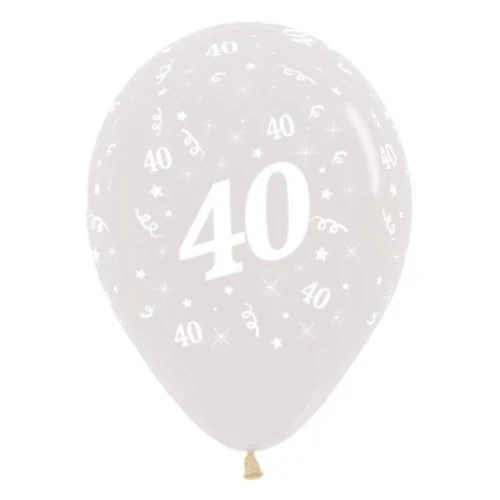 Balloons Age 40 Jewel Crystal Clear - Pack of 6