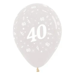 Balloons Age 40 Jewel Crystal Clear  - Pack of 6