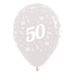 Balloons Age 50 Jewel Crystal Clear  - Pack of 6