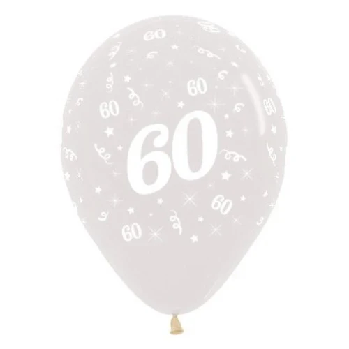 Balloons Age 60 Jewel Crystal Clear - Pack of 6