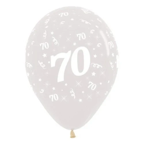 Balloons Age 70 Jewel Crystal Clear - Pack of 6