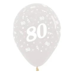 Balloons Age 80 Jewel Crystal Clear  - Pack of 6