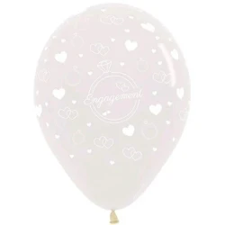30cm Engagement Jewel Crystal Clear 6PK Latex Balloons - Pack of 6