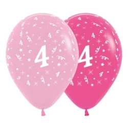 Balloons Age 4 Pink - Pack of 6