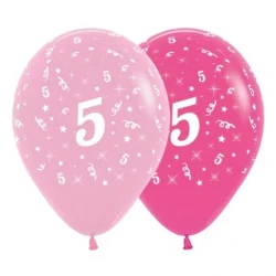 Balloons Age 5 Pink - Pack of 6
