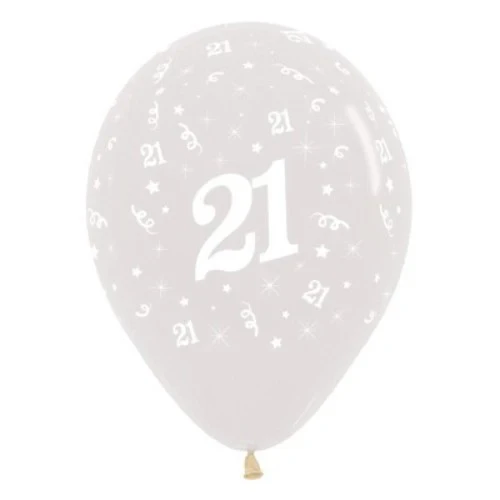 Balloons Age 21 Jewel Crystal Clear - Pack of 25