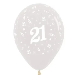 Balloons Age 21 Jewel Crystal Clear  - Pack of 25