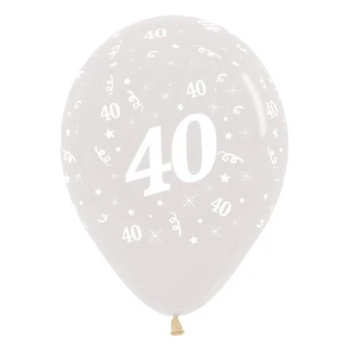 Balloons Age 40 Jewel Crystal Clear - Pack of 25