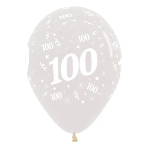 Balloons Age 100 Jewel Crystal Clear - Pack of 25
