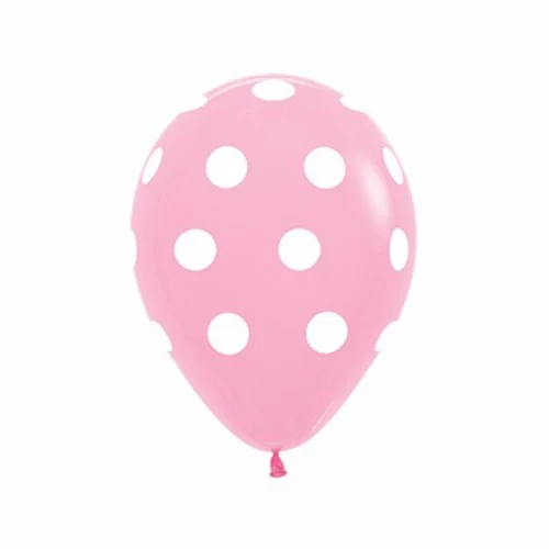 Balloons - Polka Dots on Fashion Pink - Pack of 12