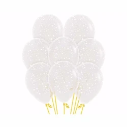 Balloons - Small Stars on Diamond Clear  - Pack of 12
