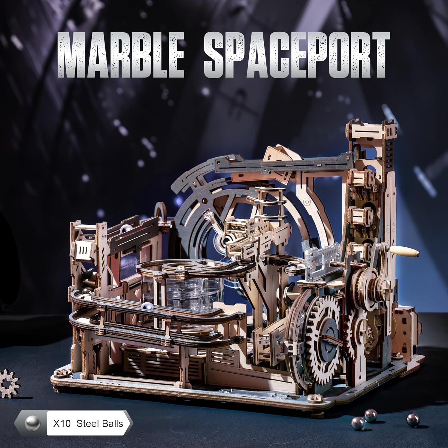 Marble Spaceport Marble Run 3D Wooden Puzzle