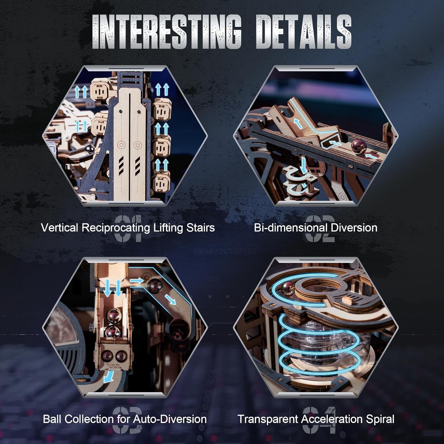 Marble Spaceport Marble Run 3D Wooden Puzzle