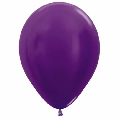 12cm Metallic Pearl Violet Purple Latex Balloons - Pack of 50