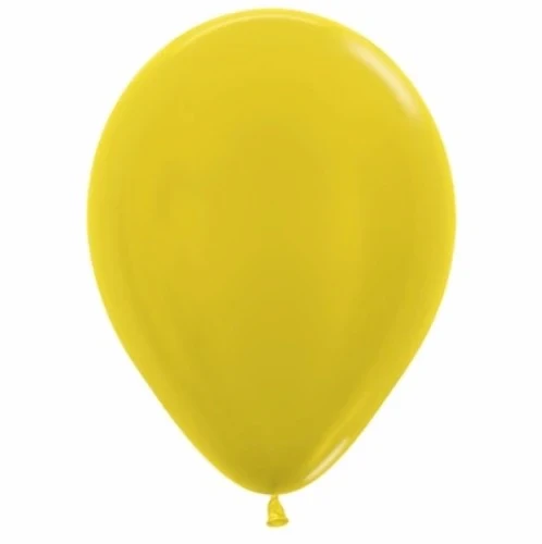 12cm Metallic Pearl Yellow Latex Balloons - Pack of 50