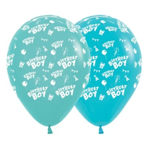 30cm Birthday Boy Aquamarine & Caribbean Blue - Pack of 6