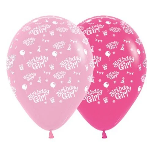 30cm Birthday Girl Bubblegum Pink & Fuchsia - Pack of 6