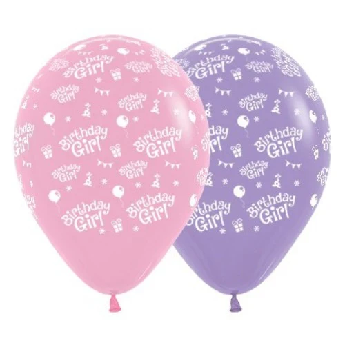 30cm Birthday Girl - Bubblegum Pink & Lilac - Pack of 6