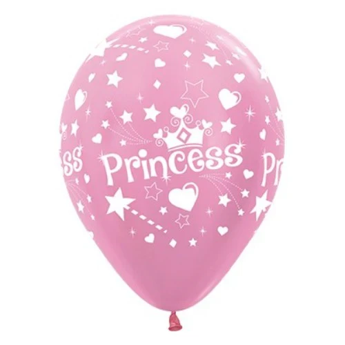 30cm Princess Theme Pearl Pink Satin - Pack of 6