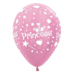 30cm Princess Theme Pearl Pink  Satin - Pack of 6