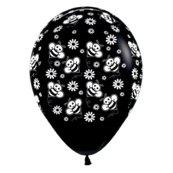 30cm Bumble Bee's & Flowers  Black - Pack of 6