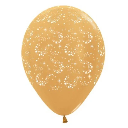 30cm Sparkling Stars Gold Metallic - Pack of 6