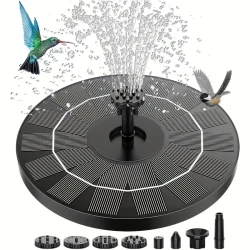 3.5W Solar Fountain Pump with 6 Nozzles - Solar Birdbath Fountain for Garden, Pond, Fish Tank, and Aquarium