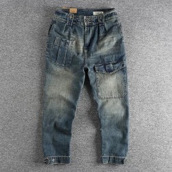 Distressed Multi-Pocket Cargo Jeans