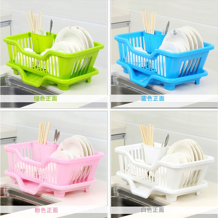 Double Layer Kitchen Dishes & Utensils Drying Organizer Rack