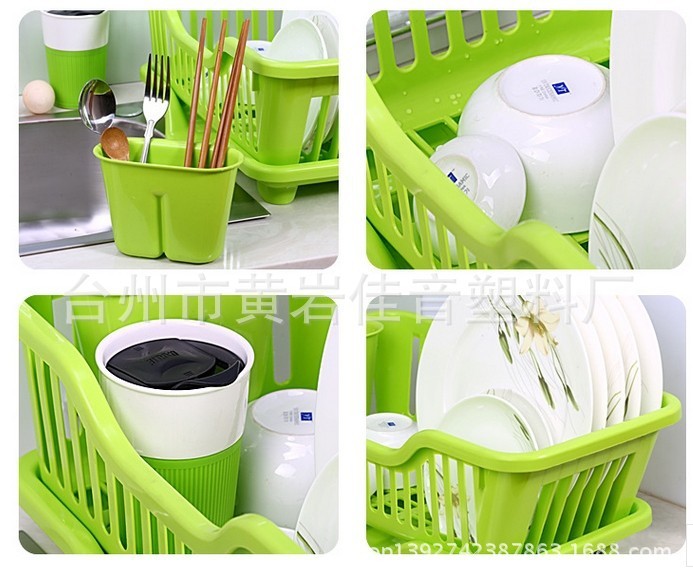 Double Layer Kitchen Dishes & Utensils Drying Organizer Rack