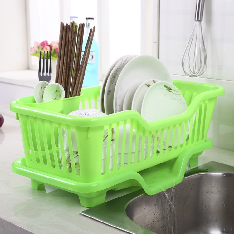 Double Layer Kitchen Dishes & Utensils Drying Organizer Rack