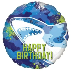 45cm Standard Hx Balloon Shark Happy Birthday