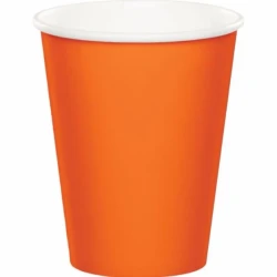 Sunkissed Orange Cups Paper 266ml - Pack of 24