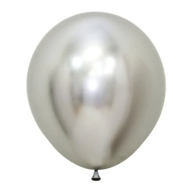 Sempertex 45cm Metallic Reflex Silver Latex Balloons 6PK - Pack of 6