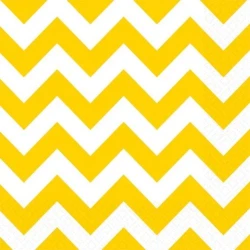 Chevron Lunch Napkins Yellow Sunshine - Pack of 16