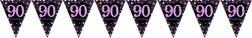 Pink Celebration Pennant Banner Decoration - 90th Birthday